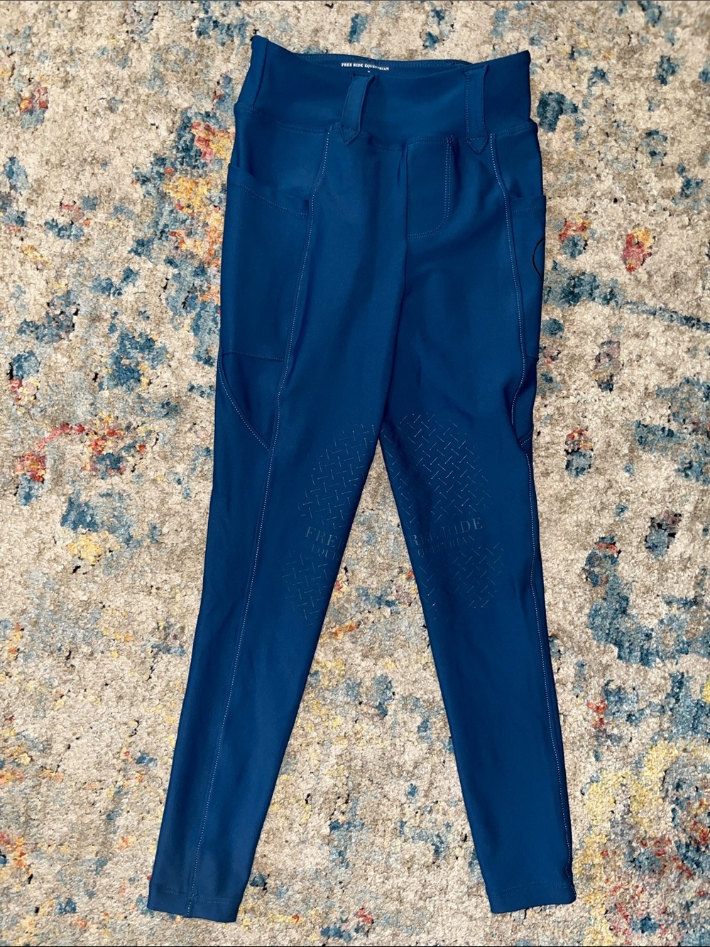 Kids' Navy Riding Leggings with Silicone Grip
